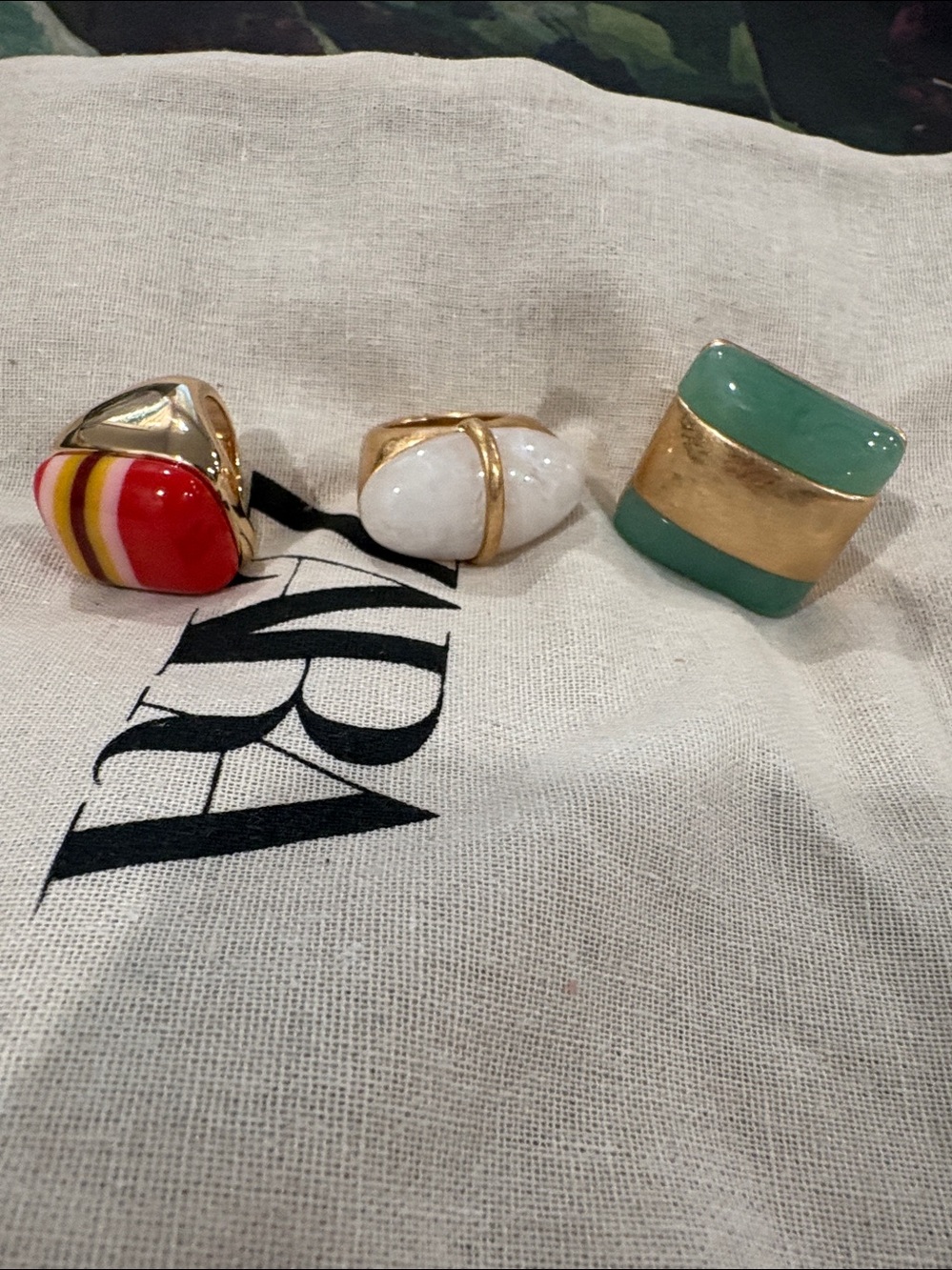 Zara Red Multistripe Glass Bead Ring